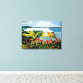 Winslow Homer-kunst: Flower Garden en Bungalow Canvas Afdruk (Insitu (Houten vloer))