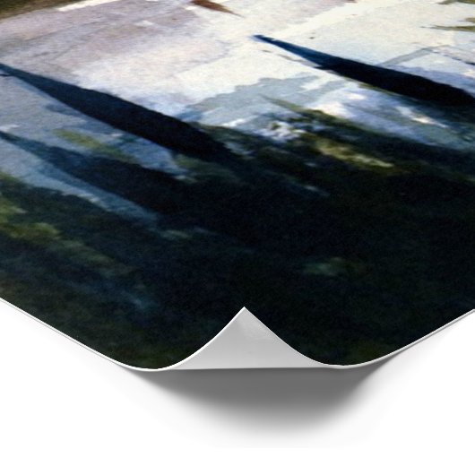 Winslow Homer-kunst, Indiaans dorp, Adirondacks Poster (Hoek)