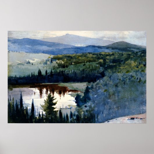 Winslow Homer-kunst, Indiaans dorp, Adirondacks Poster (Voorkant)