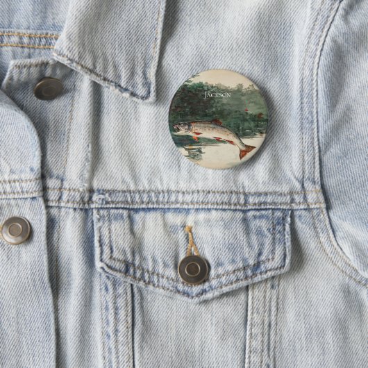 Winslow Homer Leaping-forel Ronde Button 5,7 Cm (In situ)