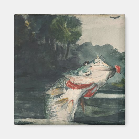  Winslow Homer Life Size Black Bass Magneet (Voorkant)