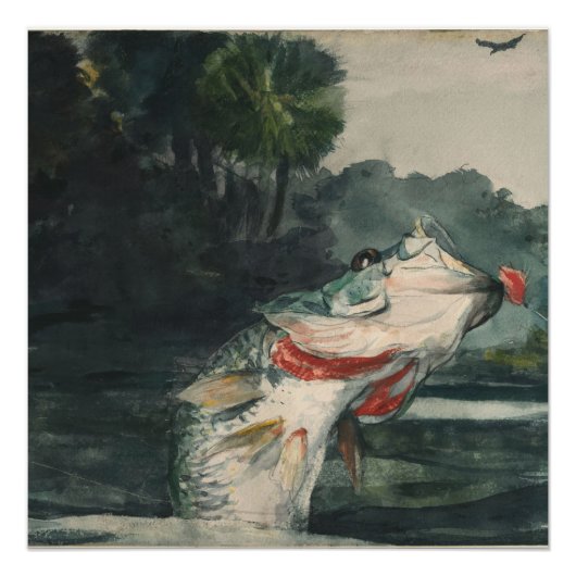  Winslow Homer Life Size Black Bass Perfect Poster (Voorkant)