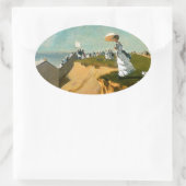 Winslow Homer - Long Branch, New Jersey Ovale Sticker (Tas)