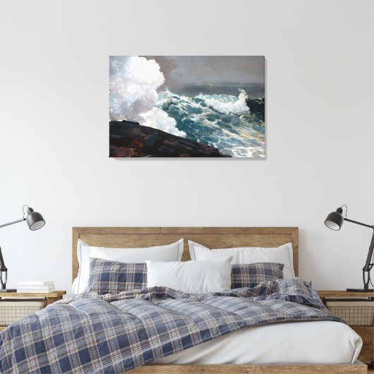 Winslow Homer Northeaster Canvas Afdruk (Insitu (Slaapkamer))