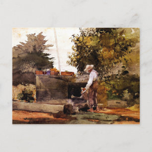 Winslow Homer - Op de put Briefkaart