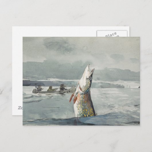Winslow Homer - Pike, Lake St. John Briefkaart (Voorkant / Achterkant)