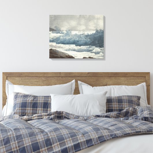 Winslow Homer - Prout's Neck, Breakers Canvas Afdruk (Insitu (Slaapkamer))