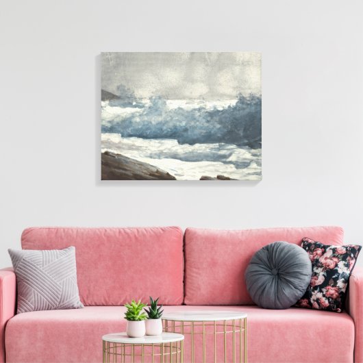 Winslow Homer - Prout's Neck, Breakers Canvas Afdruk (Insitu (Woonkamer))