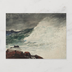 Winslow Homer - Prout's Neck, Breaking Wave Briefkaart