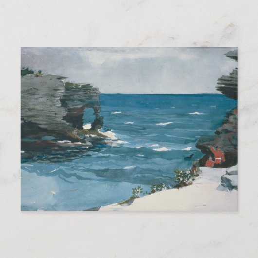Winslow Homer - Rocky Shore, Bermuda Briefkaart (Voorkant)