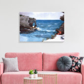 Winslow Homer Rocky Shore, Bermuda Canvas Afdruk (Insitu (Woonkamer))