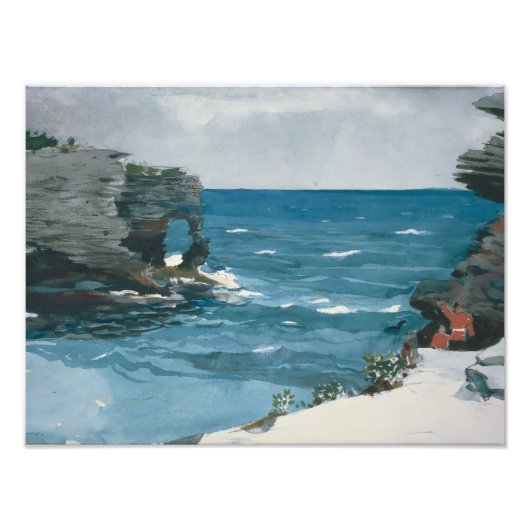 Winslow Homer - Rocky Shore, Bermuda Foto Afdruk (Voorkant)