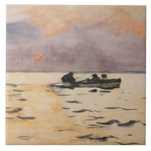 Winslow Homer - Rowing Home Tegeltje