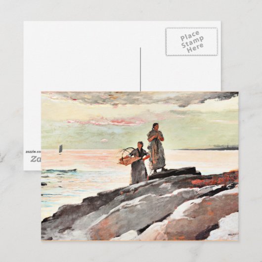 Winslow Homer - Saco Bay, beroemd schilderij Briefkaart (Voorkant / Achterkant)