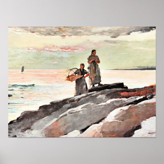 Winslow Homer - Saco Bay, beroemd schilderij Poster (Voorkant)