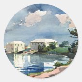 Winslow Homer, Salt Kettle, Bermuda Ronde Sticker (Voorkant)