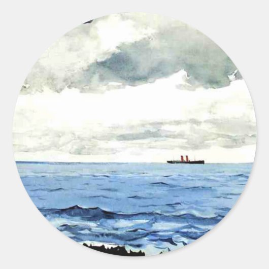 Winslow Homer schilderij, Bermuda Ronde Sticker (Voorkant)