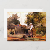 Winslow Homer schilderij, bij The Well Briefkaart (Voorkant / Achterkant)