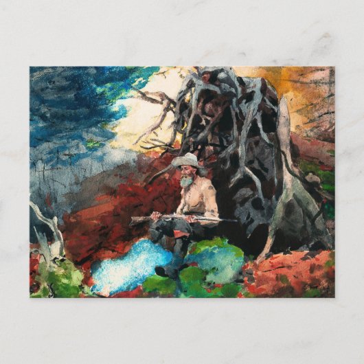 Winslow Homer schilderij, Campfire, Adirondacks Briefkaart (Voorkant)