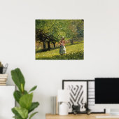 Winslow Homer schilderij, meisje met Hay Rake Poster (Thuiskantoor)