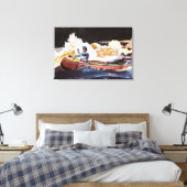 Winslow Homer-schilderij, Shooting the Rapids Canvas Afdruk (Insitu (Slaapkamer))