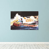 Winslow Homer-schilderij, Shooting the Rapids Canvas Afdruk (Insitu (Houten vloer))