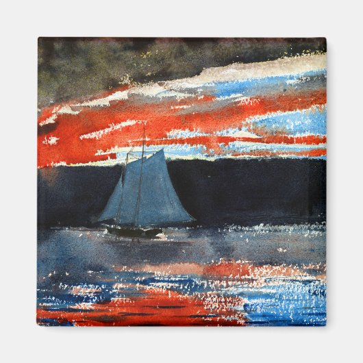 Winslow Homer Schooner bij Sunset Magneet (Voorkant)