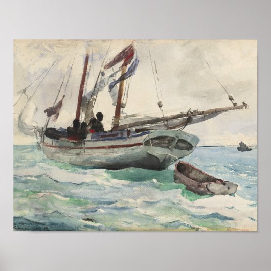 Winslow Homer - Schooner - Nassau Poster (Voorkant)