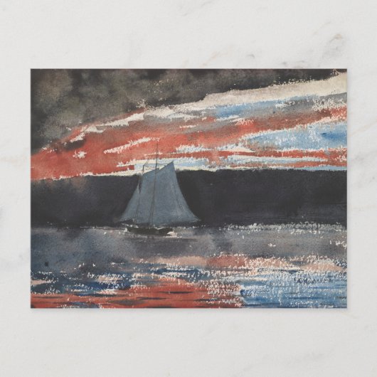 Winslow Homer - Schooner op Sunset Briefkaart (Voorkant)