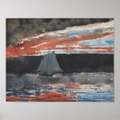 Winslow Homer - Schooner op Sunset Poster (Voorkant)