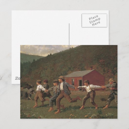 Winslow Homer Snap the Whip Briefkaart (Voorkant / Achterkant)