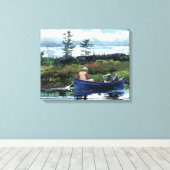 Winslow Homer the Blue Boat Canvas Afdruk (Insitu (Houten vloer))