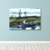 Winslow Homer the Blue Boat Canvas Afdruk (Insitu (Houten vloer))
