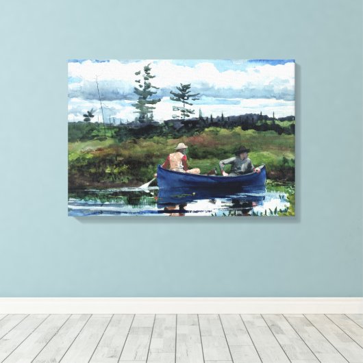 Winslow Homer the Blue Boat Canvas Afdruk (Insitu (Houten vloer))