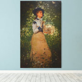 Winslow Homer the Butterfly Girl Canvas Afdruk (Insitu (Houten vloer))