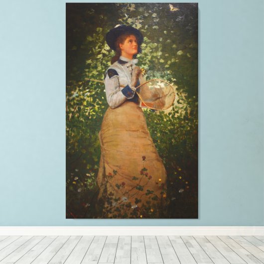  Winslow Homer the Butterfly Girl Canvas Afdruk (Insitu (Houten vloer))