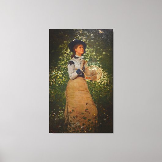 Winslow Homer the Butterfly Girl Canvas Afdruk (Voorkant)