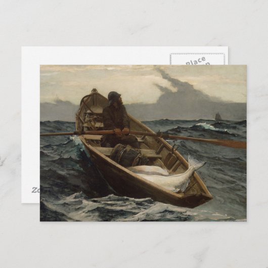 Winslow Homer - "The Fog Warning Postcard" Briefkaart (Voorkant / Achterkant)