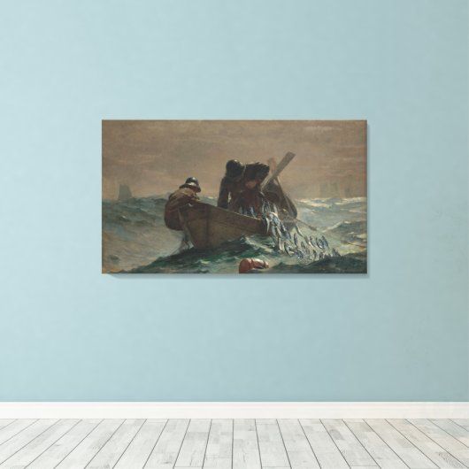 Winslow Homer the Herring Net Canvas Afdruk (Insitu (Houten vloer))