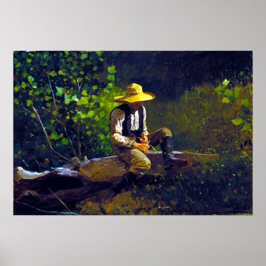 Winslow Homer The Whittling Boy Poster (Voorkant)