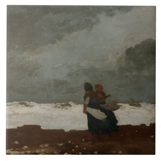 Winslow Homer - Twee cijfers van het Zee Tegeltje (Voorkant)