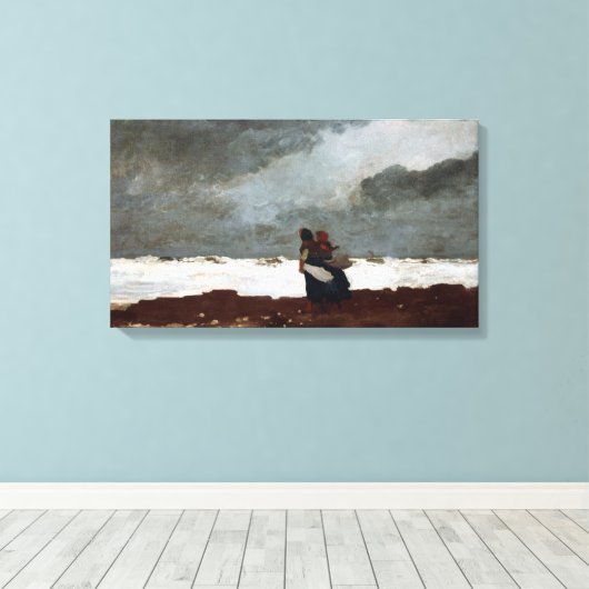 Winslow Homer Two Figures van het Zee Canvas Afdruk (Insitu (Houten vloer))