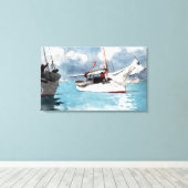 Winslow Homer Vist Boats, Key West Canvas Afdruk (Insitu (Houten vloer))
