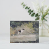 Winslow Homer Waterverf Dog op log Briefkaart (Staand voorkant)
