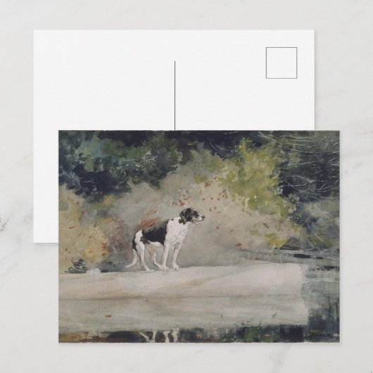  Winslow Homer Waterverf Dog op log Briefkaart (Voorkant / Achterkant)