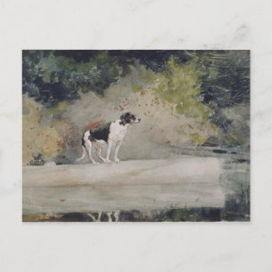 Winslow Homer Waterverf Dog op log Briefkaart