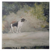 Winslow Homer Waterverf Dog op log Tegeltje (Voorkant)