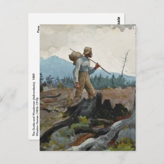 Winslow Homer  Waterverf Gids Woodsman Briefkaart (Voorkant / Achterkant)