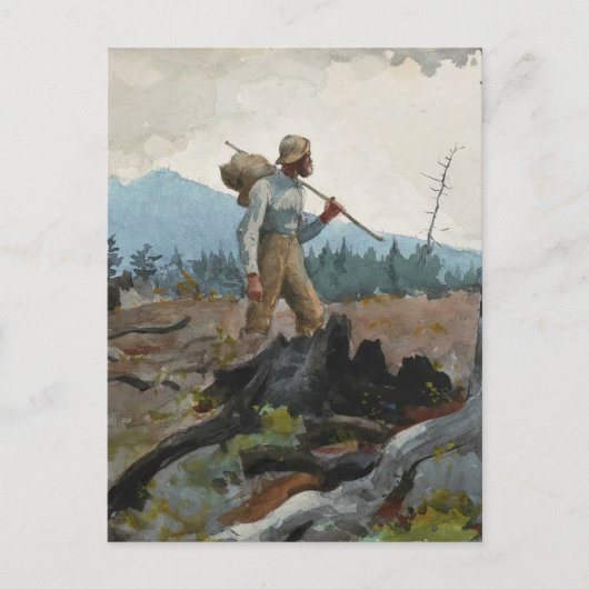 Winslow Homer  Waterverf Gids Woodsman Briefkaart (Voorkant)