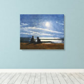 Winslow Homer waterverf, Moonlight Canvas Afdruk (Insitu (Houten vloer))